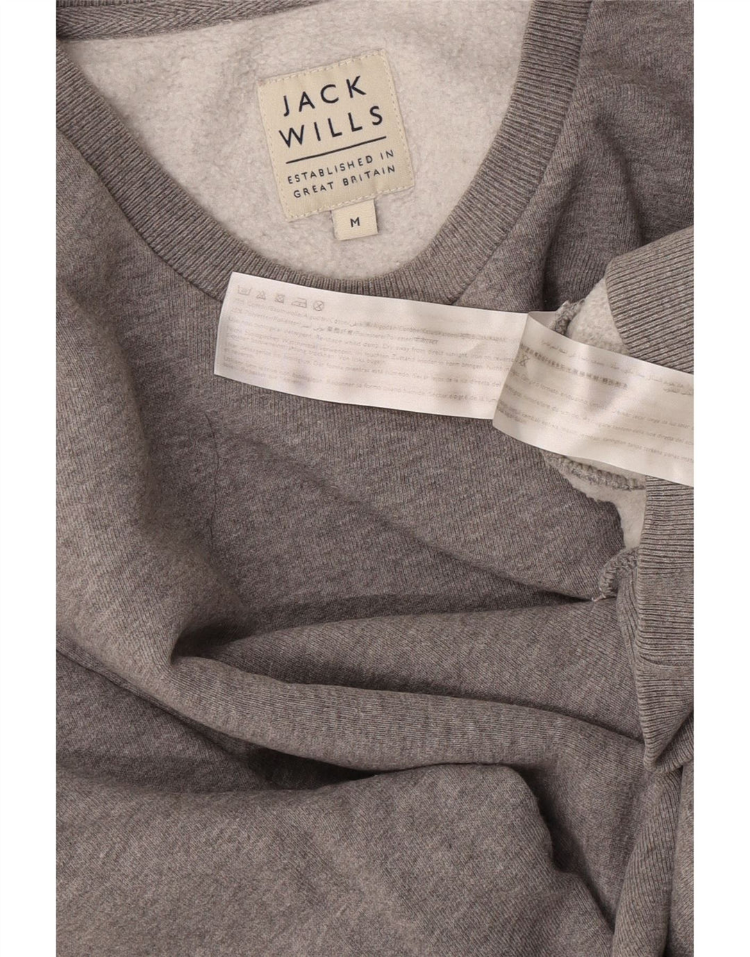 Jack Wills Herren-Sweatshirt-Pullover aus mittelgrau gefleckter Baumwolle