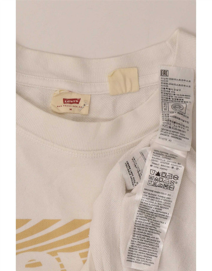 Levi's Damen-Sweatshirt mit Grafik, übergroß, UK 14, mittelweiße Baumwolle