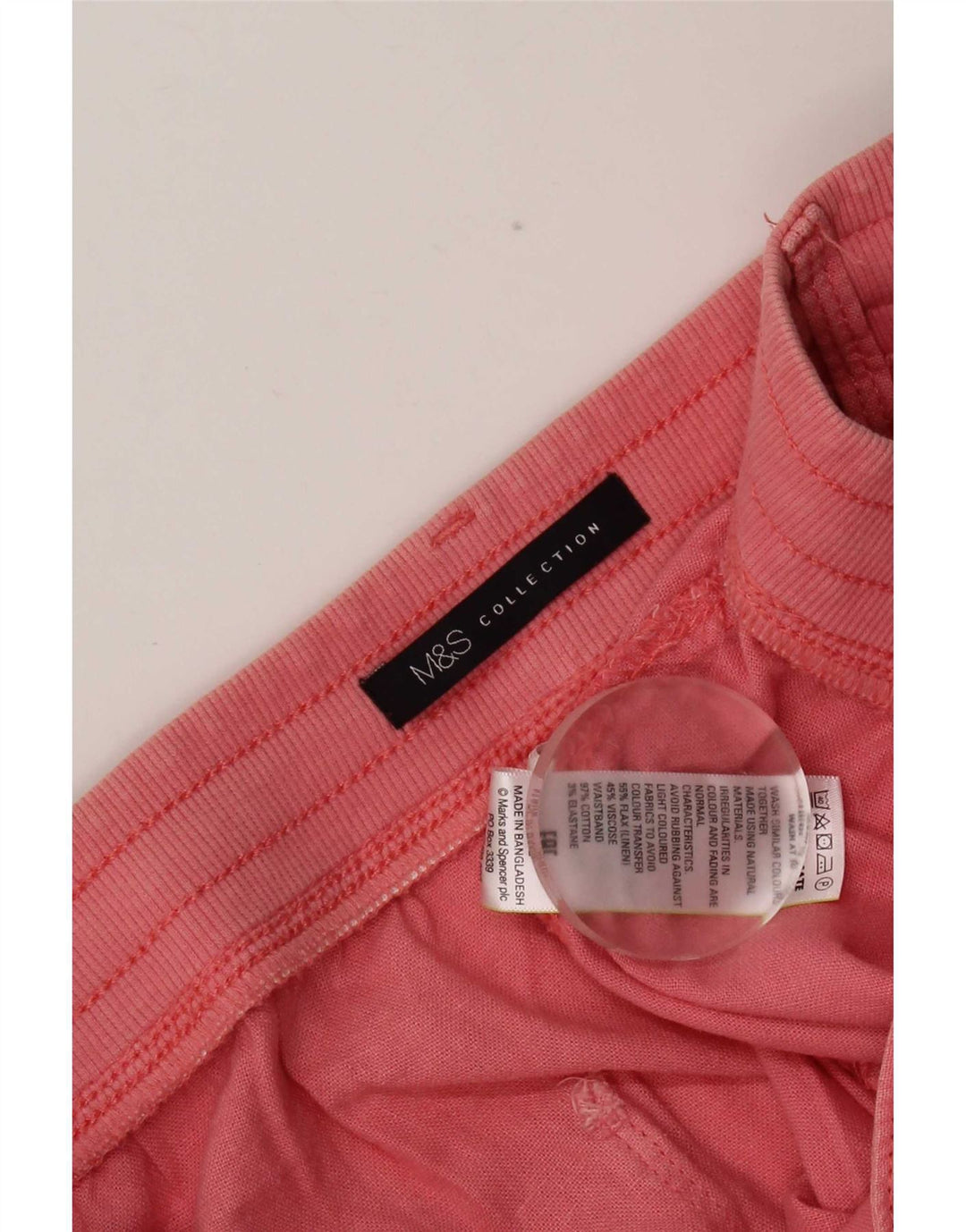 Marks & Spencer Damen Shorts UK 14 Large W34 Rosa Leinen