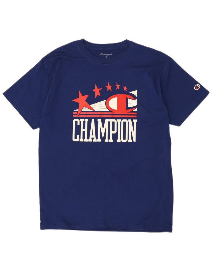 CHAMPION Herren-T-Shirt mit Grafik, mittelmarineblaue Baumwolle