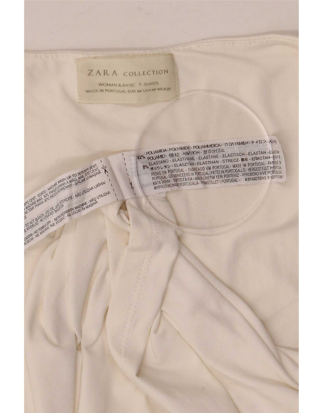 Zara Damen Weste Top UK 12 Medium Weiß Polyamid