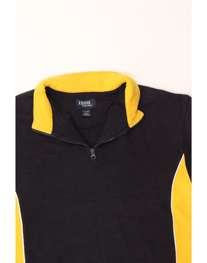 IZOD Boys Sweatshirt Jumper 14-15 Years Large Navy Blue Colourblock Vintage Izod and Second-Hand Izod from Messina Hembry 