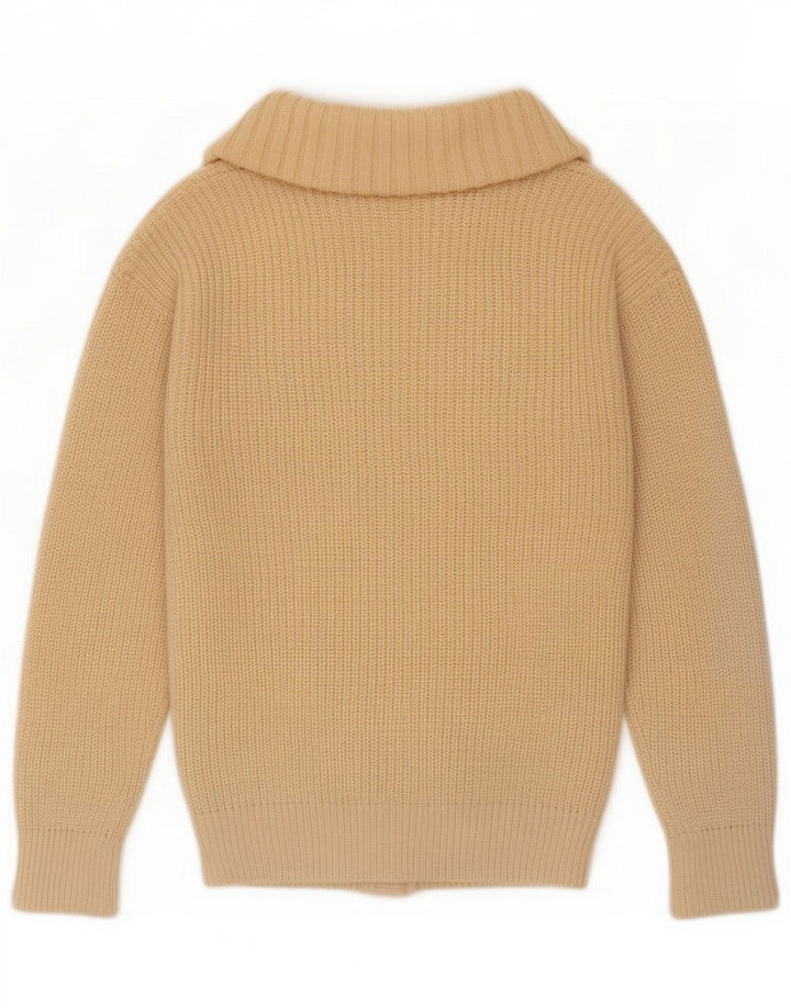 Vintage Herren-Strickjacke, mittelbeige Wolle
