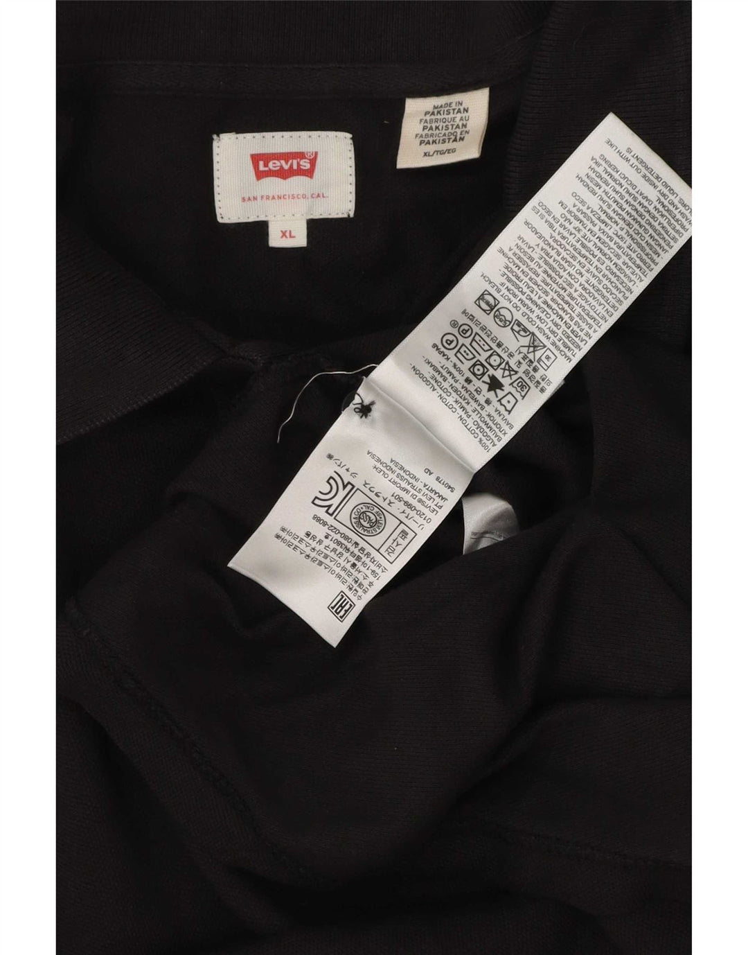 Levi's Herren-Poloshirt XL aus schwarzer Baumwolle