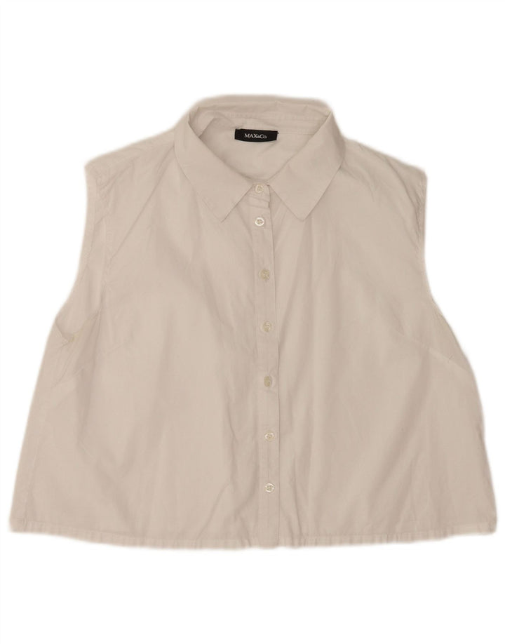 Max & Co. Damen Crop ärmellose Hemdbluse UK 12 Mittelweiß