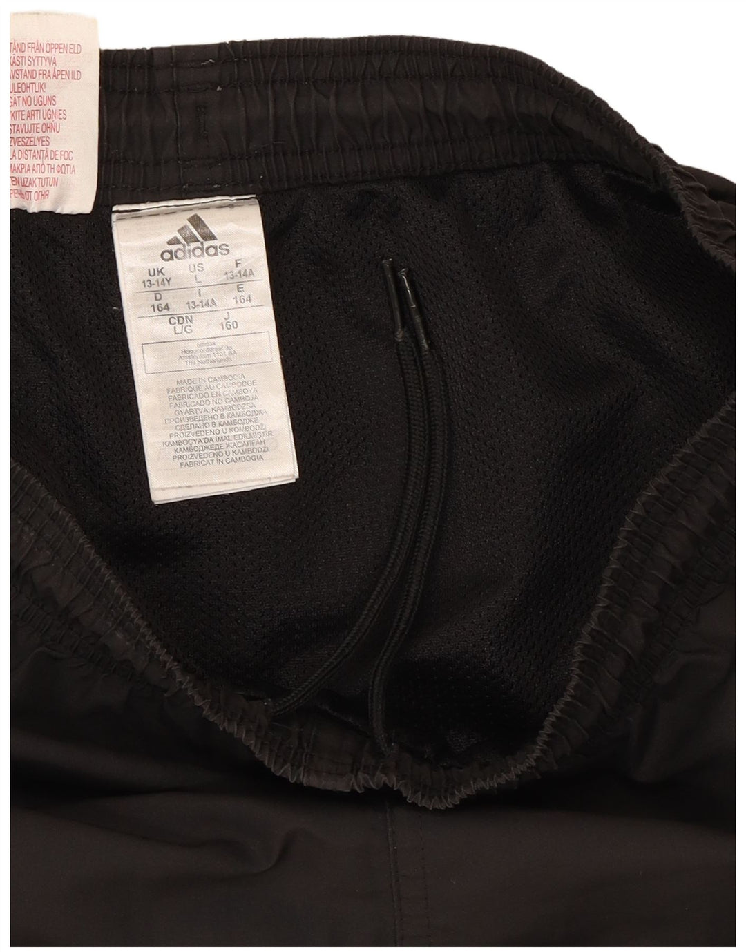 Adidas Sportshorts für Jungen, 13–14 Jahre, schwarzes Polyester