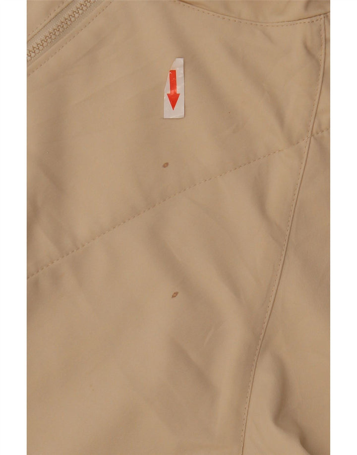 Nike Damen-Trainingsanzug-Top-Jacke, US 12/14, großes beiges Polyester