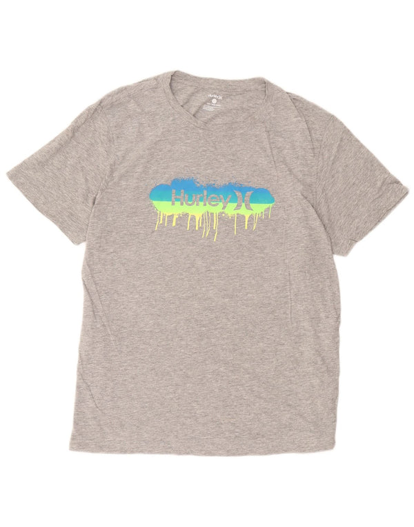 Hurley Mens Graphic T-Shirt Top Large Grey Cotton
