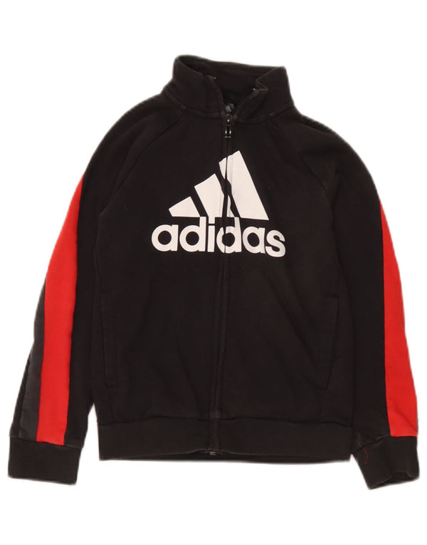 Adidas Jungen Grafik-Trainingsanzug-Top-Jacke, 7–8 Jahre, XS, Schwarz, Farbblock
