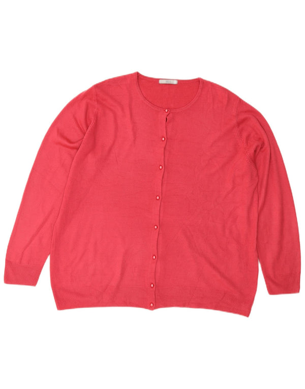 Marks & Spencer Damen Strickjacke Pullover UK 22 3XL Rosa Acryl