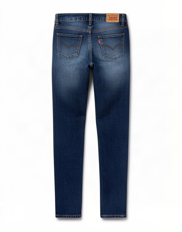 Levi's 711 Distressed Skinny Jeans für Mädchen, 13–14 Jahre, W26 L30, blaue Baumwolle