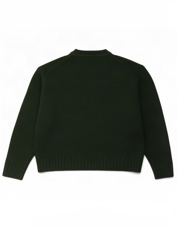 Übergroßer Pullover mit Rundhalsausschnitt von Zara für Damen, UK 14, mittelgrünes Acryl