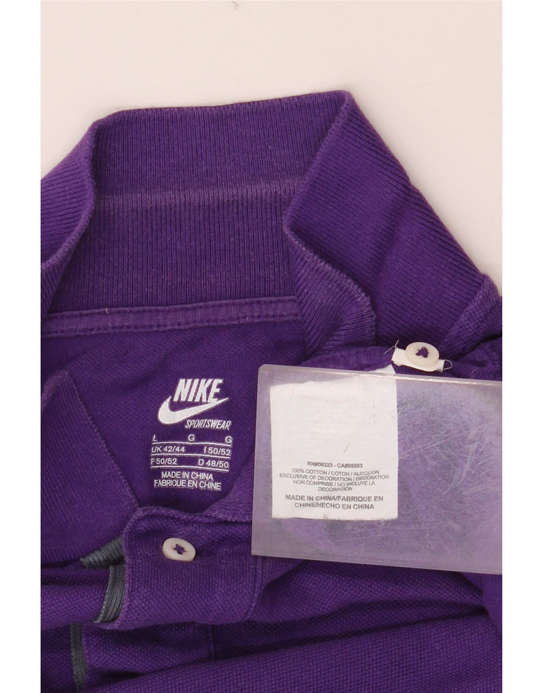 Nike Herren-Poloshirt, Größe 42/44, Größe L, Lila, Baumwolle