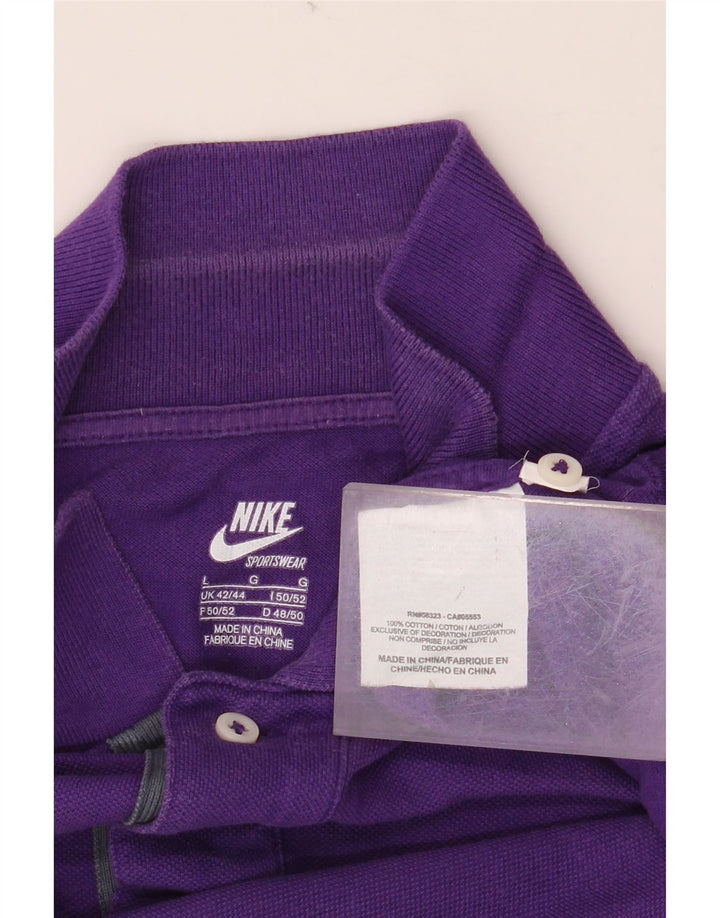 Nike Herren-Poloshirt, Größe 42/44, Größe L, Lila, Baumwolle