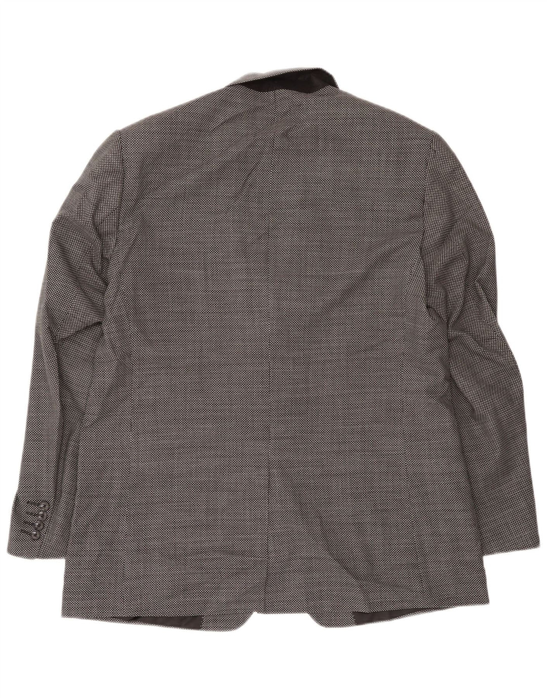Marks & Spencer Herren-Blazer mit 2 Knöpfen, UK 44, XL, schwarz karierte Wolle