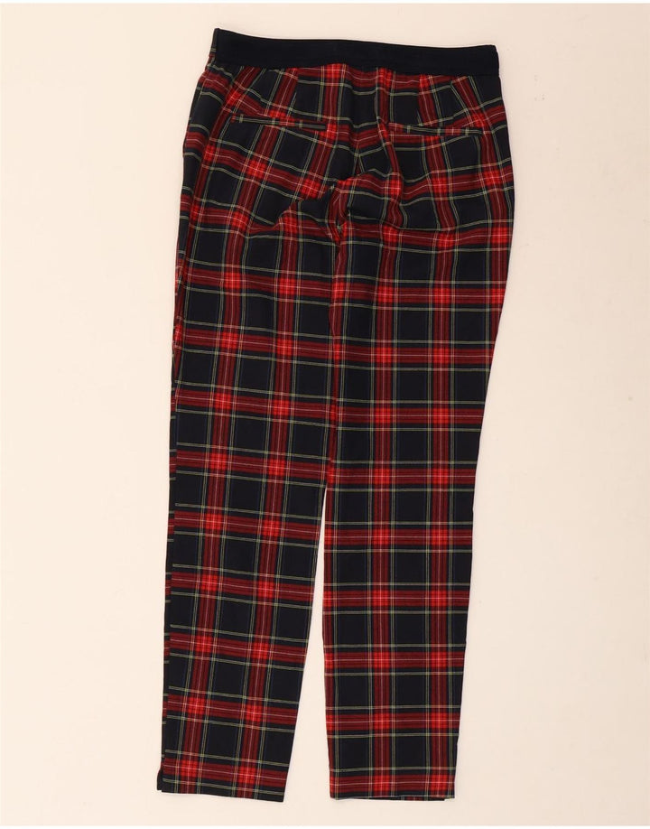 Gerade Chino-Hose für Damen von ZARA, mittelgroß, W28, L27, schwarz kariertes Polyester