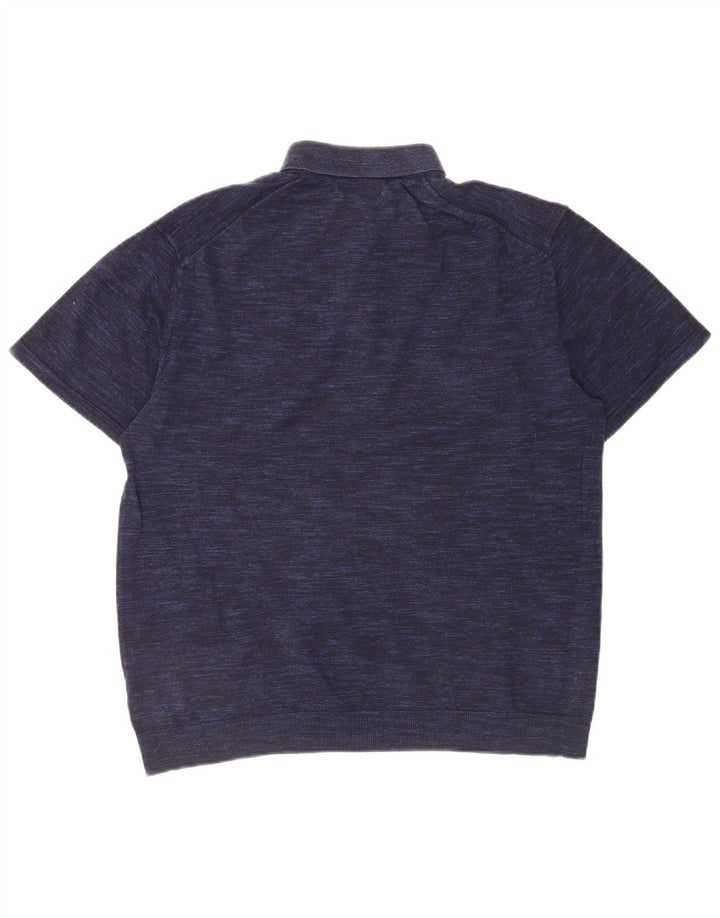 Marks & Spencer Herren-Kurzarm-Poloshirt, groß, Marineblau meliert