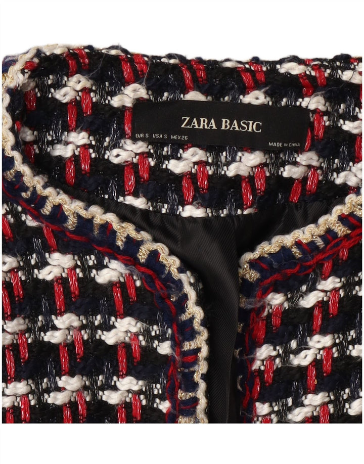 Zara Damen-Blazer mit normaler Passform, Gr. 10, klein, mehrfarbig, kariert