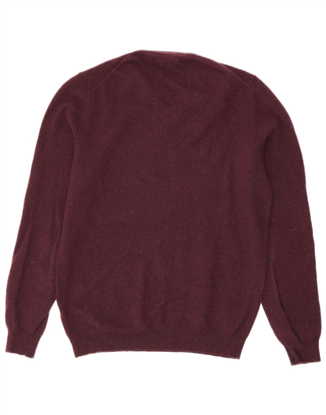 Massimo Dutti Herren-Pullover mit V-Ausschnitt, mittleres Burgunderrot