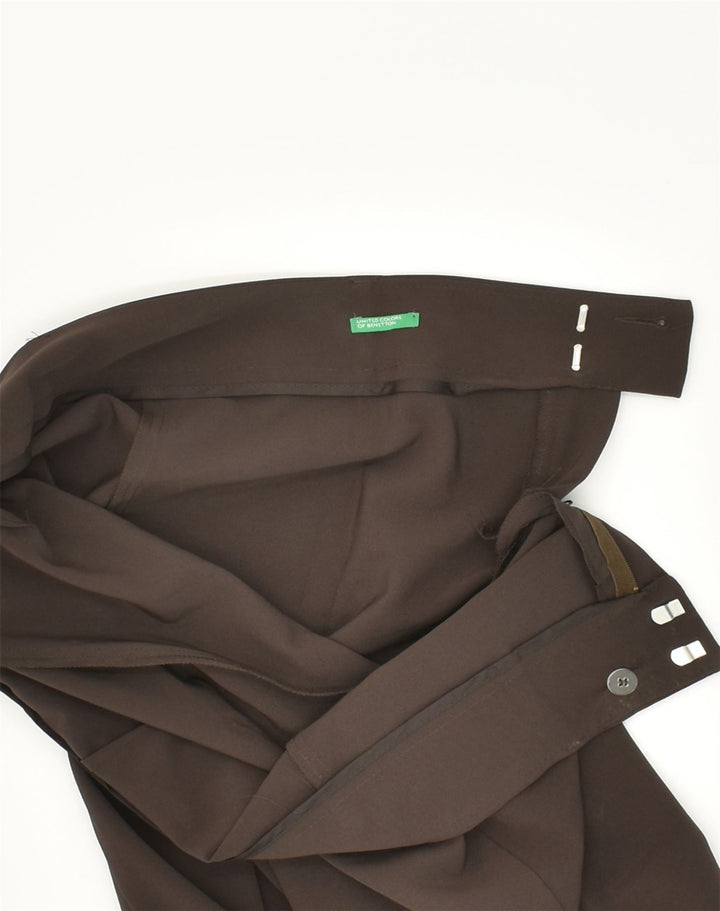 BENETTON Womens Straight Suit Trousers  W30 L31  Brown Polyester | Vintage Benetton | Thrift | Second-Hand Benetton | Used Clothing | Messina Hembry 