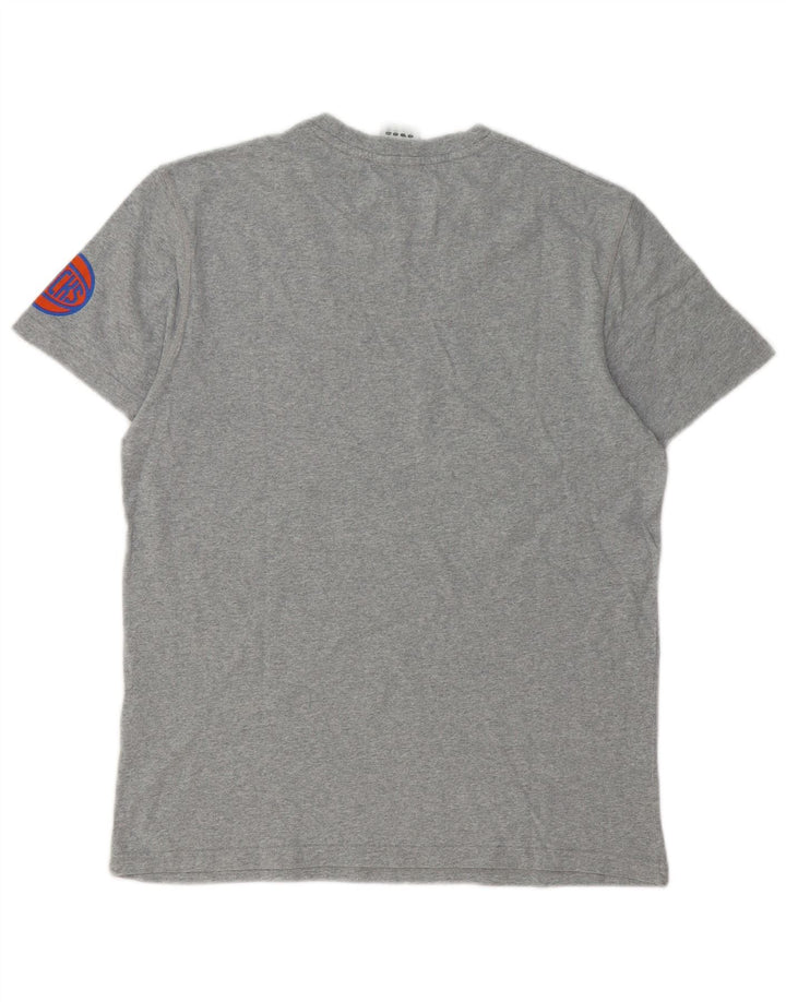 ADIDAS Herren Grafik T-Shirt Top Große graue Baumwolle