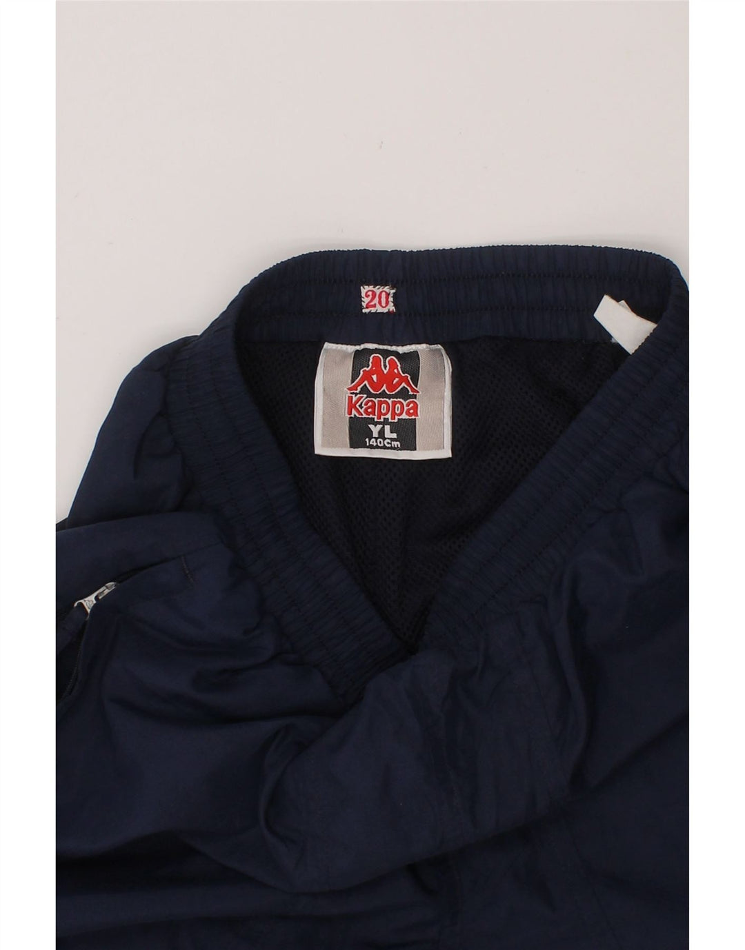 KAPPA Boys Capri Tracksuit Trousers 10-11 Years Large Navy Blue Polyester Vintage Kappa and Second-Hand Kappa from Messina Hembry 