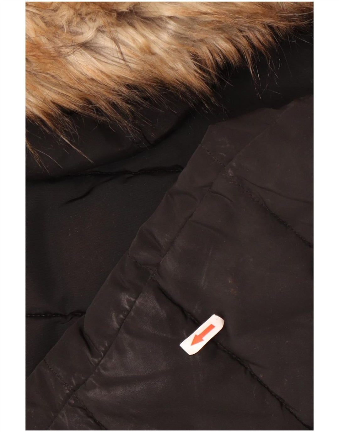 Topshop Damen-Jacke mit Kapuze, gepolstert, UK 12, Mittelschwarz, Polyester