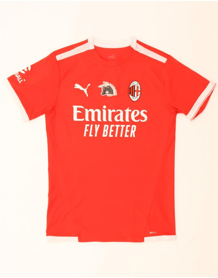 Puma Herren AC Milan Grafik-T-Shirt, klein, rot, Farbblock-Polyester