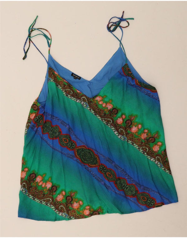 Desigual Damen Graphic Cami Top UK 20 2XL Mehrfarbige Paisley-Viskose