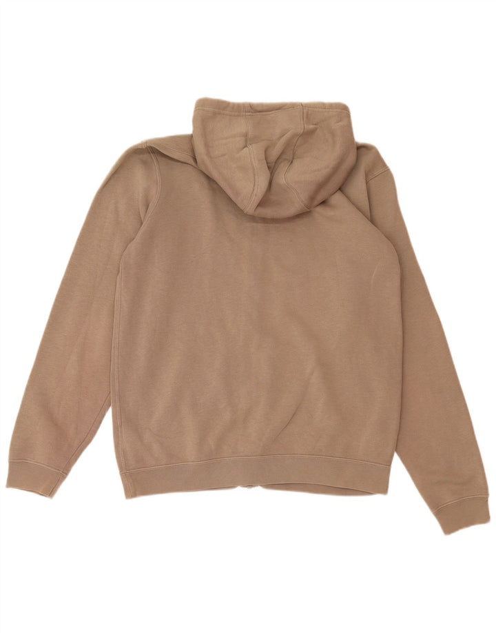 NIKE Mens Zip Hoodie Sweater Medium Brown Cotton