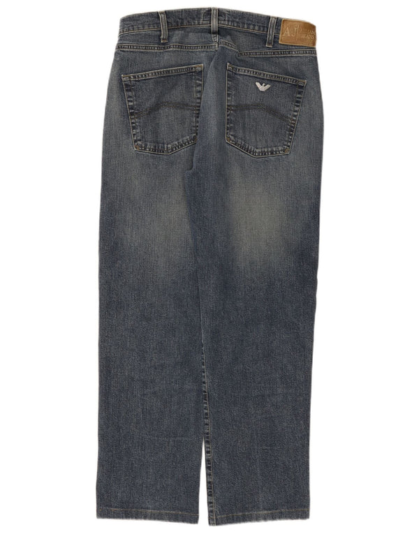 Armani Herren Straight Jeans W32 L27 Marineblaue Baumwolle