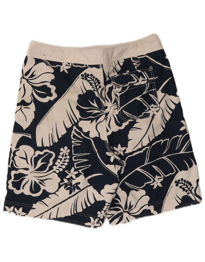 Abercrombie & Fitch Herren-Badeshorts, Mittelschwarzes, geblümtes Polyester