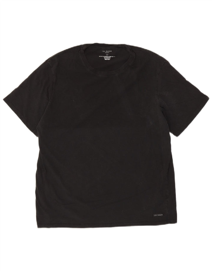 Ted Baker Herren T-Shirt Top Large Schwarz Baumwolle