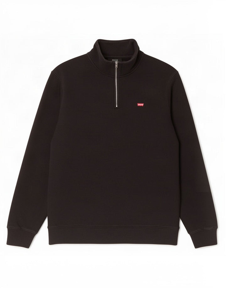 Levi's Herren Standard-Sweatshirt mit Reißverschluss, Größe L, Schwarz, Baumwolle