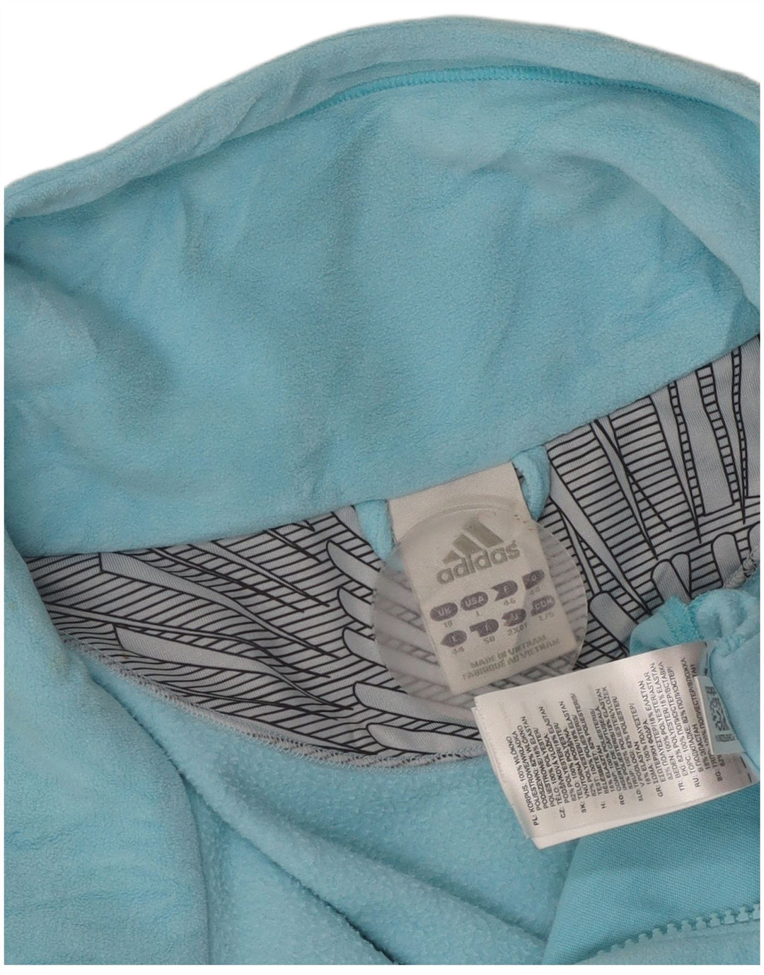 Adidas Damen Fleecejacke UK 18 XL Blau Polyester