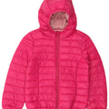 Benetton Wattierte Mädchenjacke mit Kapuze, 7–8 Jahre, mittelrosa, Polyamid