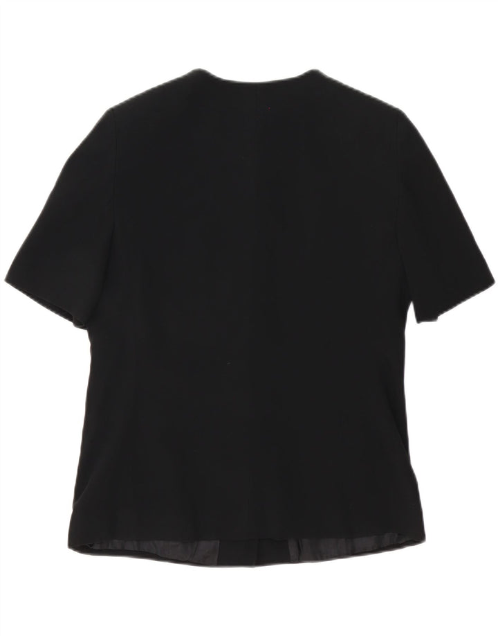 Luisa Spagnoli Damen 5-Knopf-Kurzarm-Blazerjacke IT 46 Large Schwarz
