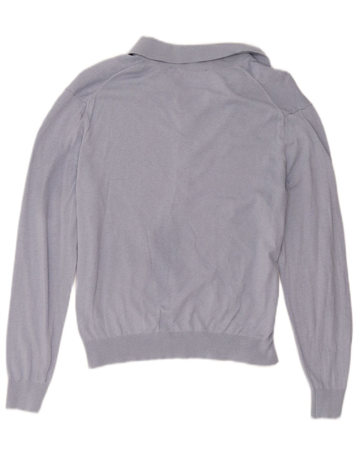 Zara Damen-Pullover mit Polokragen, Gr. 12, Mittelblau