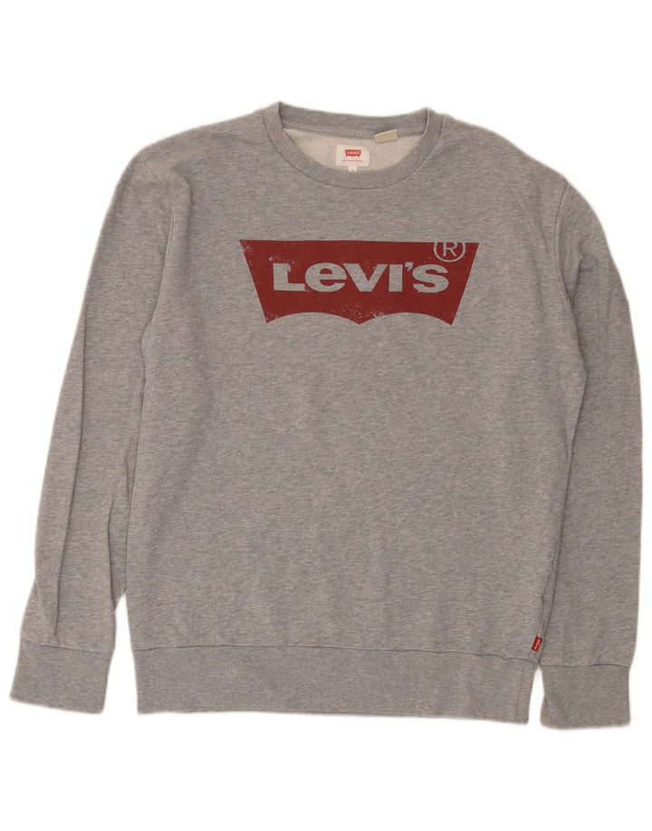 Levi's Herren-Sweatshirt mit Grafik, Größe S, graue Baumwolle