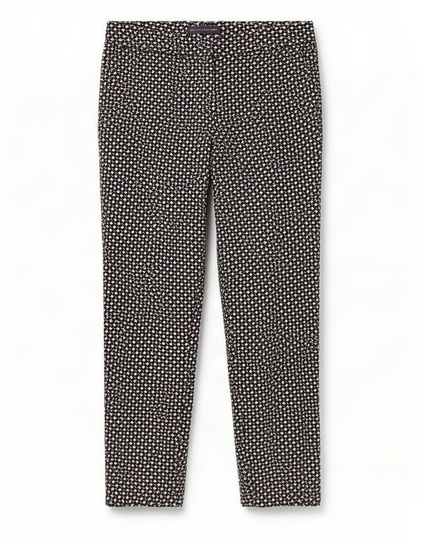 Marks & Spencer Damen Chinohose UK 12 Medium W30 L27 Schwarz Geometrisch