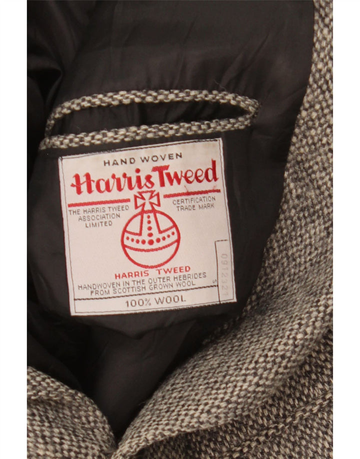 Harris Tweed Herren-Blazer mit normaler Passform und 2 Knöpfen, EU 40, große graue Wolle