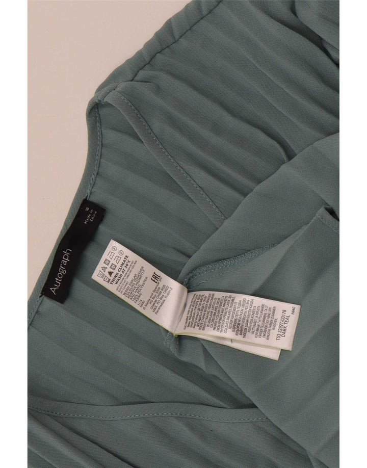 Marks & Spencer Damen Autograph Langarm-Blusenoberteil UK 16 Large Blau