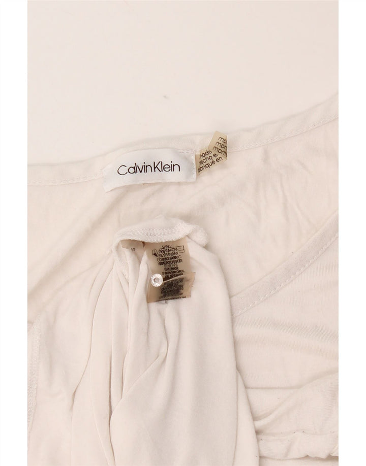Calvin Klein Damen Weste Top UK 18 XL Weiß Rayon