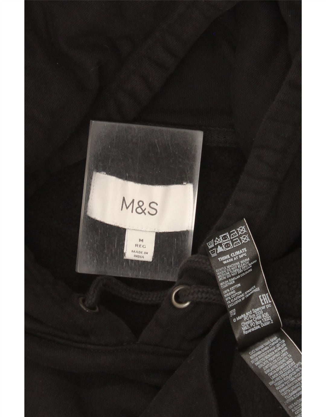 Marks & Spencer Herren-Kapuzenpullover aus mittelschwarzer Baumwolle