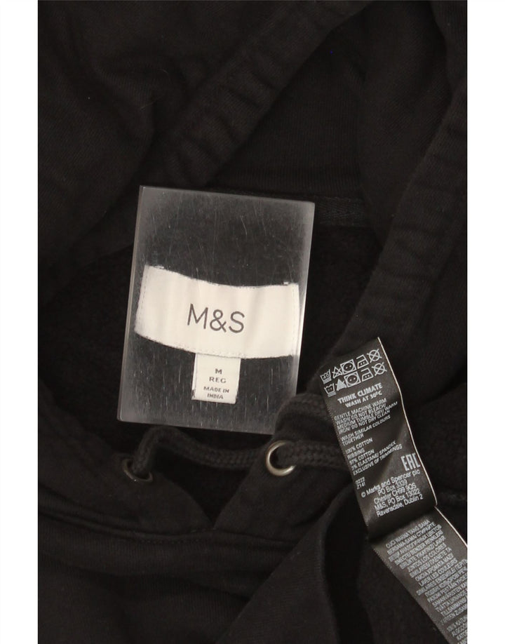 Marks & Spencer Herren-Kapuzenpullover aus mittelschwarzer Baumwolle