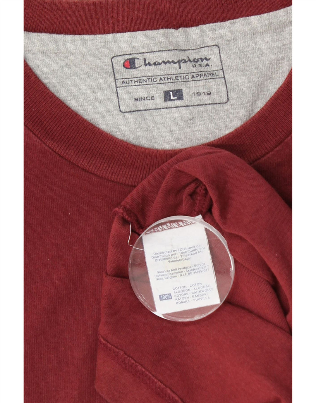 CHAMPION Herren-T-Shirt mit Grafik, Größe L, Kastanienbraun, Baumwolle