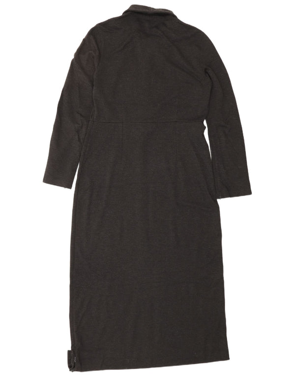 EDDIE BAUER Damen Maxikleid in Übergröße, langärmlig, Gr. 10, Größe S, Grau