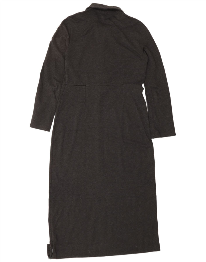 EDDIE BAUER Damen Maxikleid in Übergröße, langärmlig, Gr. 10, Größe S, Grau