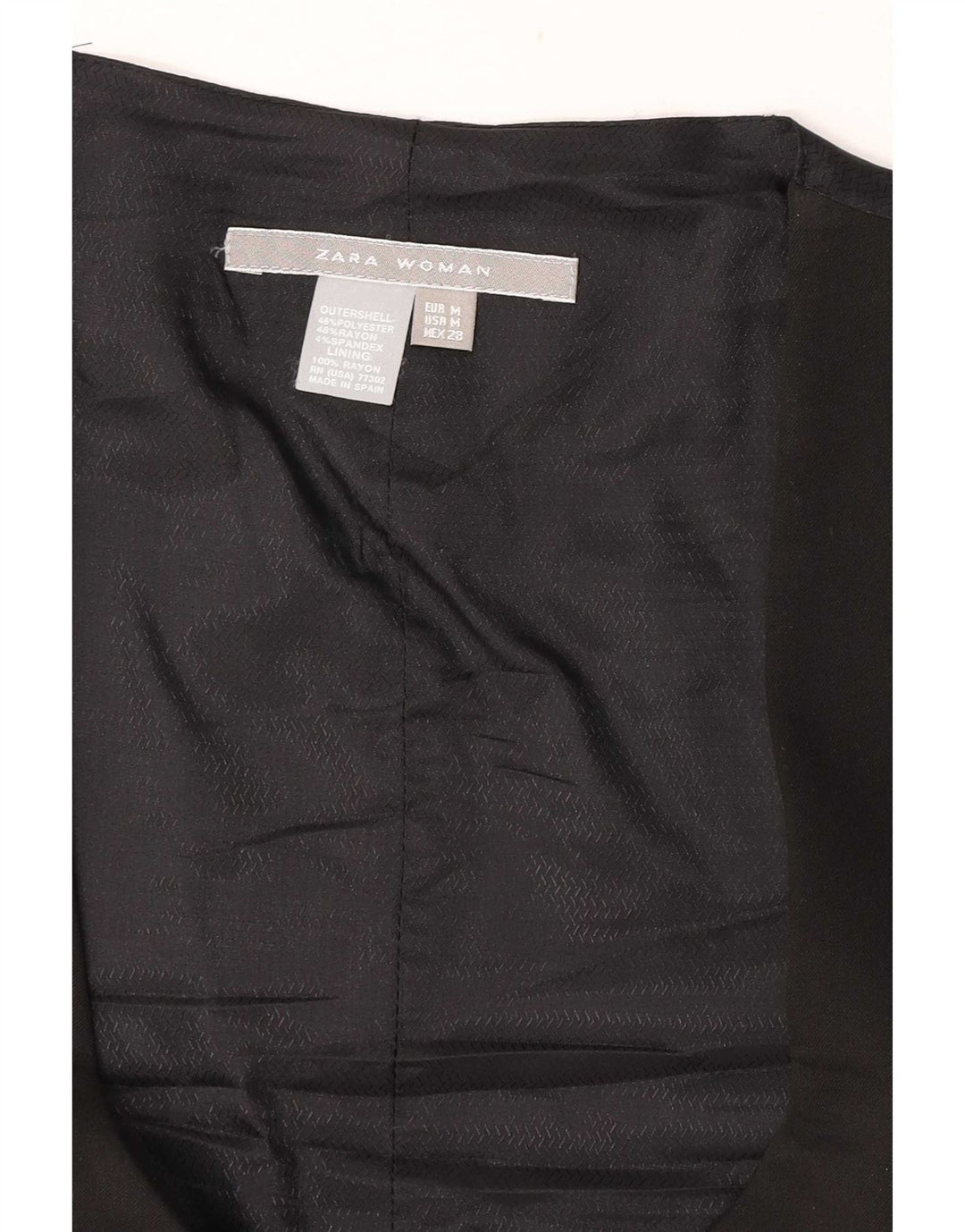 Zara Damen Weste UK 12 Medium Schwarz Polyester