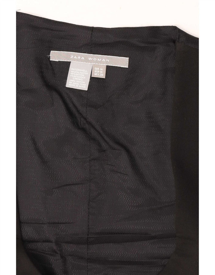 Zara Damen Weste UK 12 Medium Schwarz Polyester